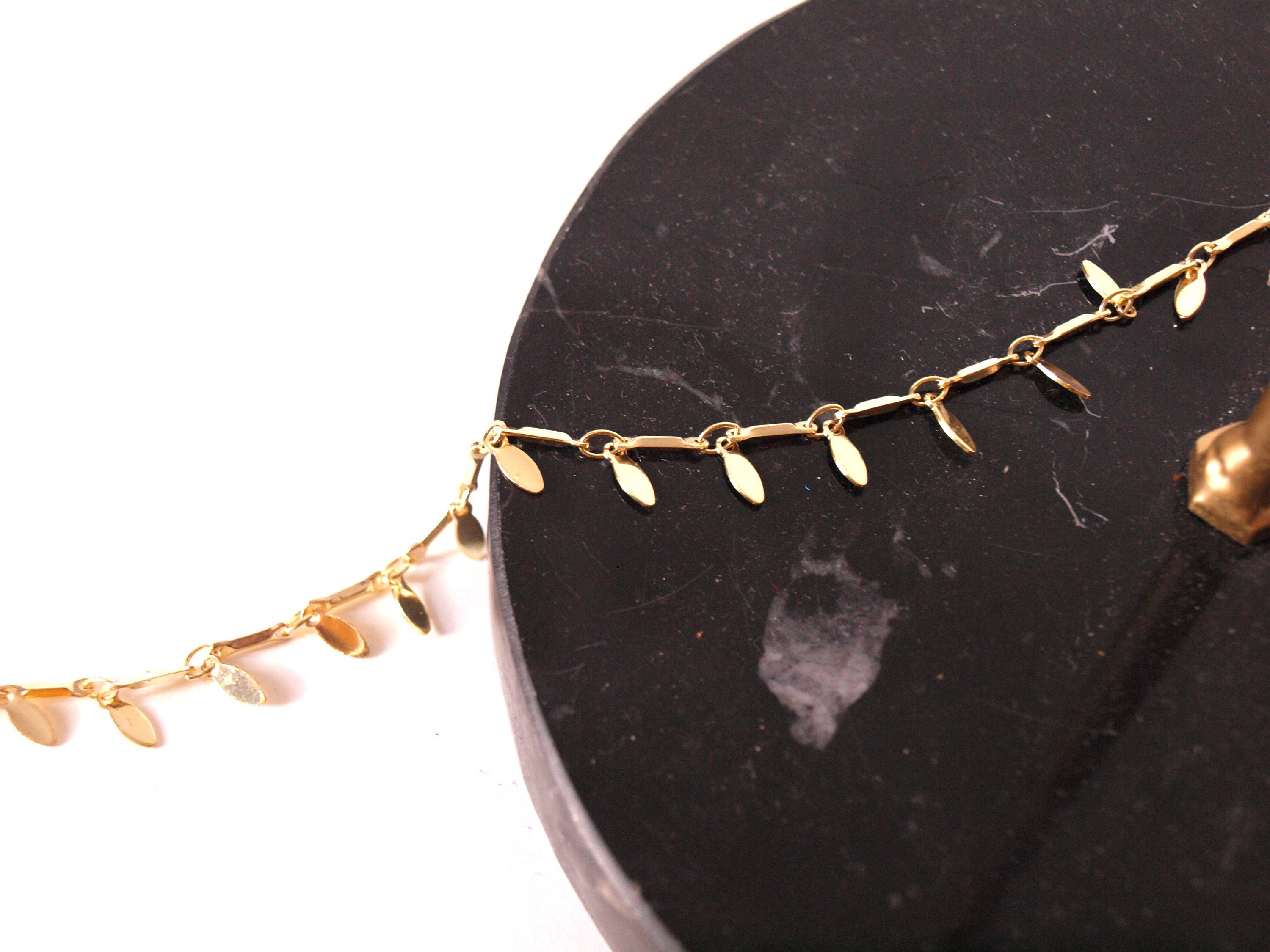 Bracelet or fin - chaîne maille navettes lisses - bracelet femme - superposition bracelets - bracelet bohème - saint valentin