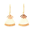 Boucles d'oreilles cuir blanc et laiton doré modèle STELLA