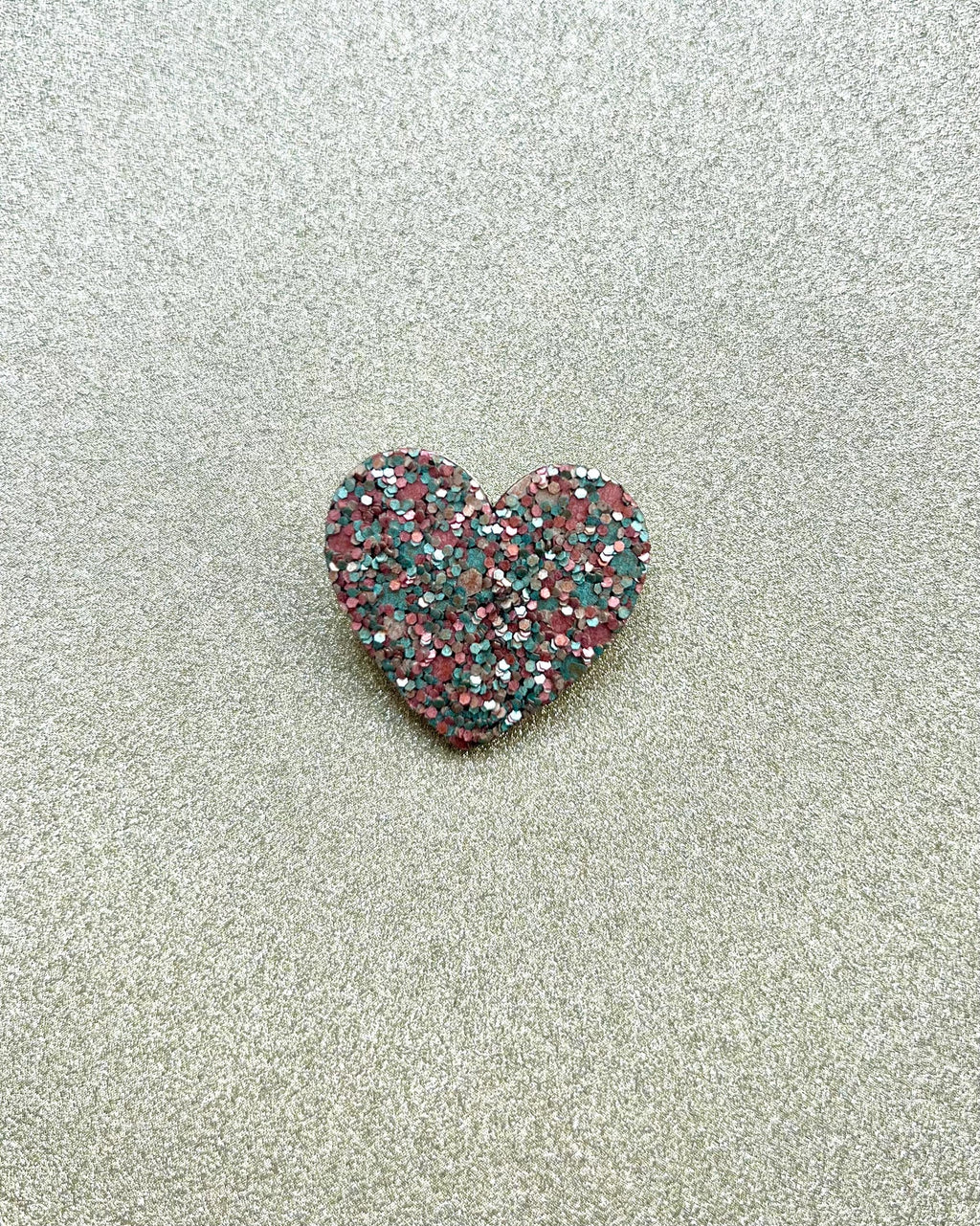 Broche cœur à paillettes en liège et cuir - cadeau fête des mères - cadeau maîtresse - cadeau pour elle - cadeau femme  broche originale