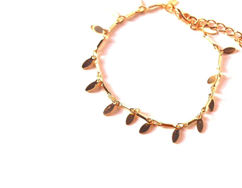 Bracelet or fin - chaîne maille navettes lisses - bracelet femme - superposition bracelets - bracelet bohème - saint valentin