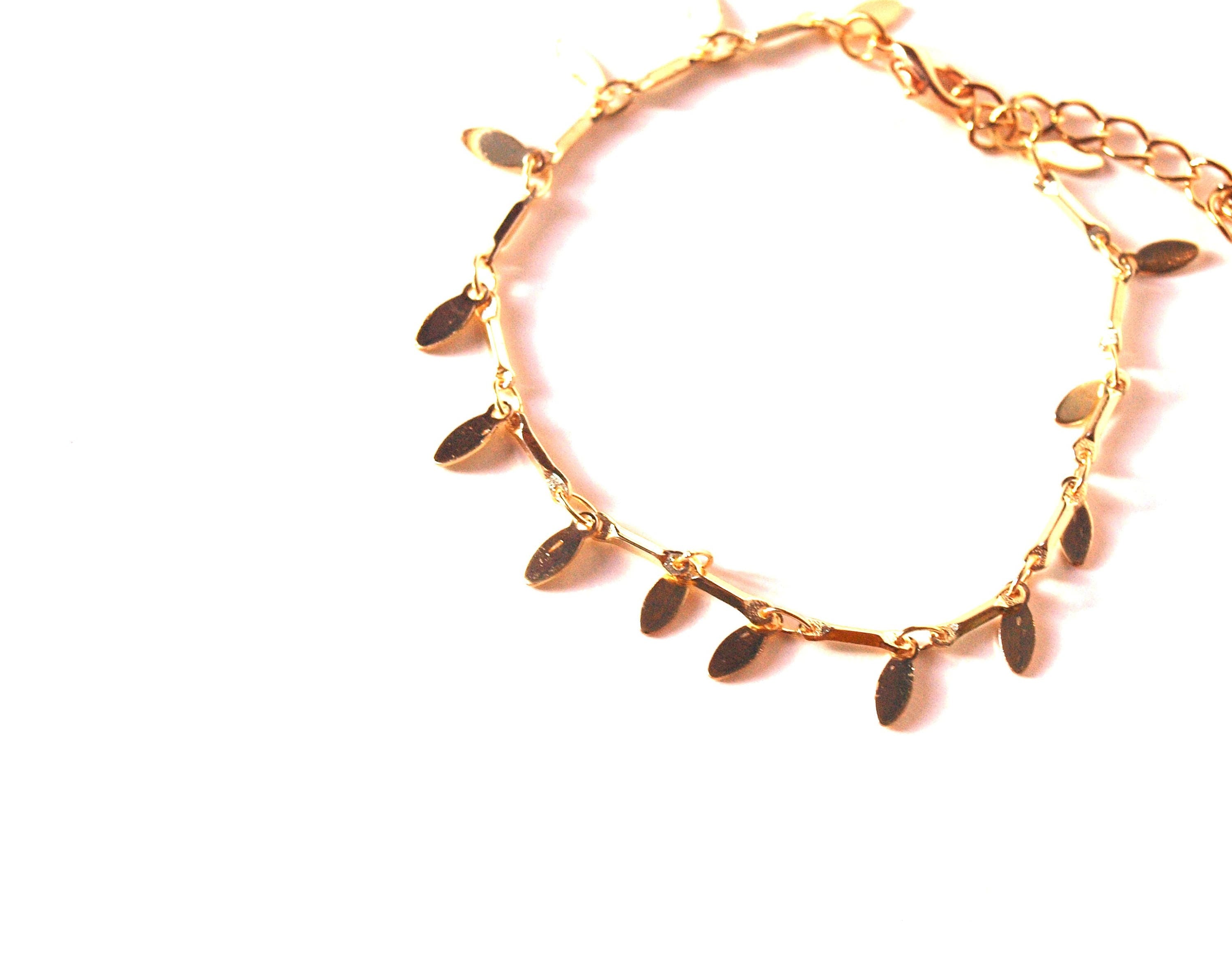Bracelet or fin - chaîne maille navettes lisses - bracelet femme - superposition bracelets - bracelet bohème - saint valentin