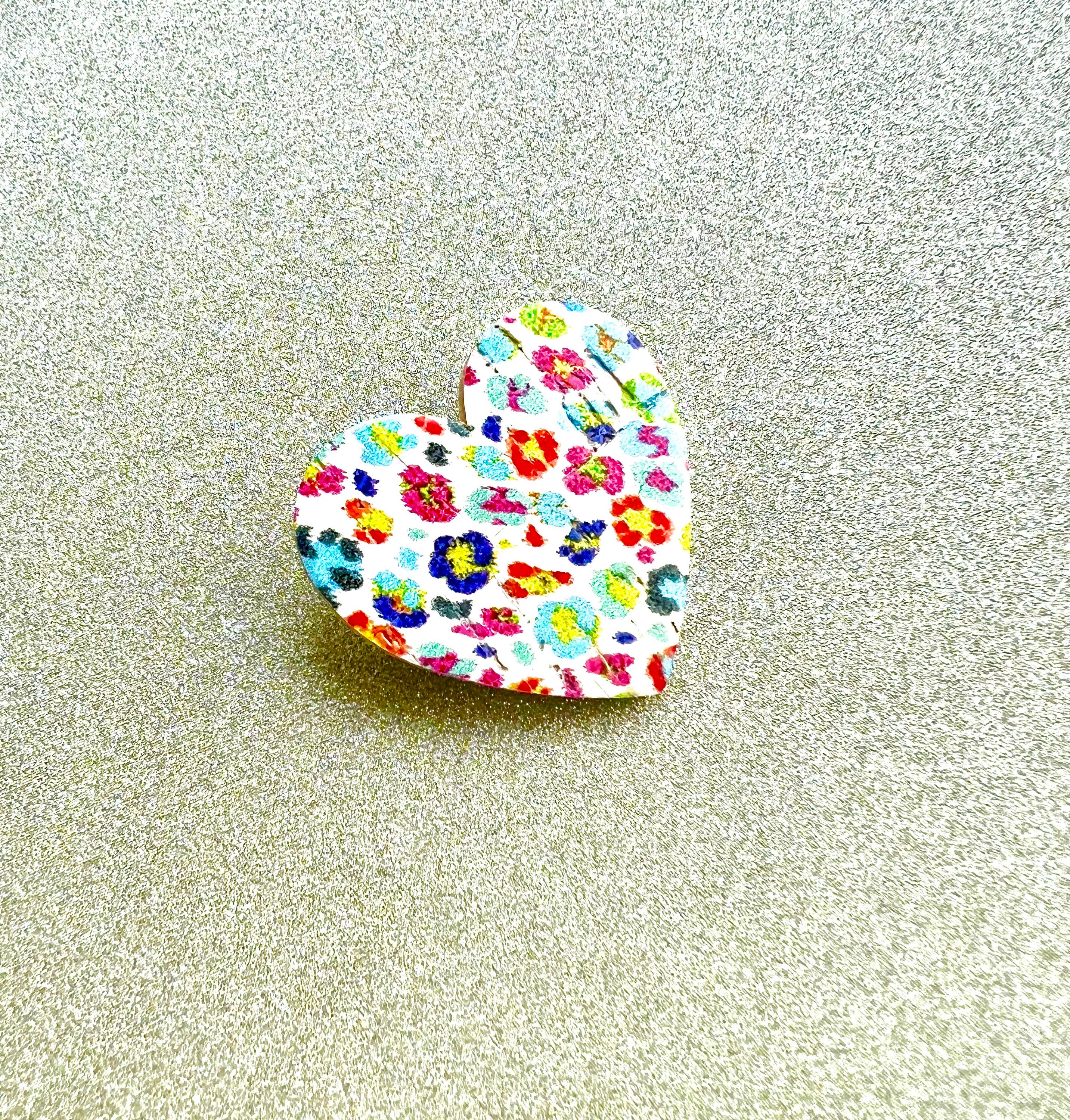 Broche fleurs multicolores en liège et cuir - cadeau fête des mères - cadeau maîtresse - cadeau pour elle - cadeau femme  broche originale