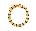 Bracelet fin or et noir - chaîne épis émaillée - bracelet femme à juxtaposer - superposition bracelets - bracelet boheme - cadeau pour elle
