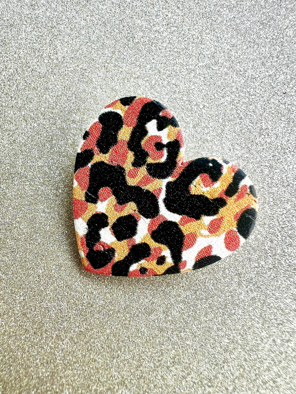 Broche léopard tigre cœur en liège - cadeau fête des mères - cadeau maîtresse - cadeau pour elle - cadeau femme  broche originale
