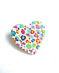 Broche fleurs multicolores en liège et cuir - cadeau fête des mères - cadeau maîtresse - cadeau pour elle - cadeau femme  broche originale