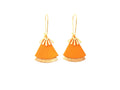 Boucles d'oreilles jaunes - éventail cuir jaune et or, laiton doré - boucles d'oreilles ethniques, japonisantes - modèle STELLA