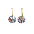 Boucles d’oreilles cuir et liège fleuri créoles dorées en acier inoxydable