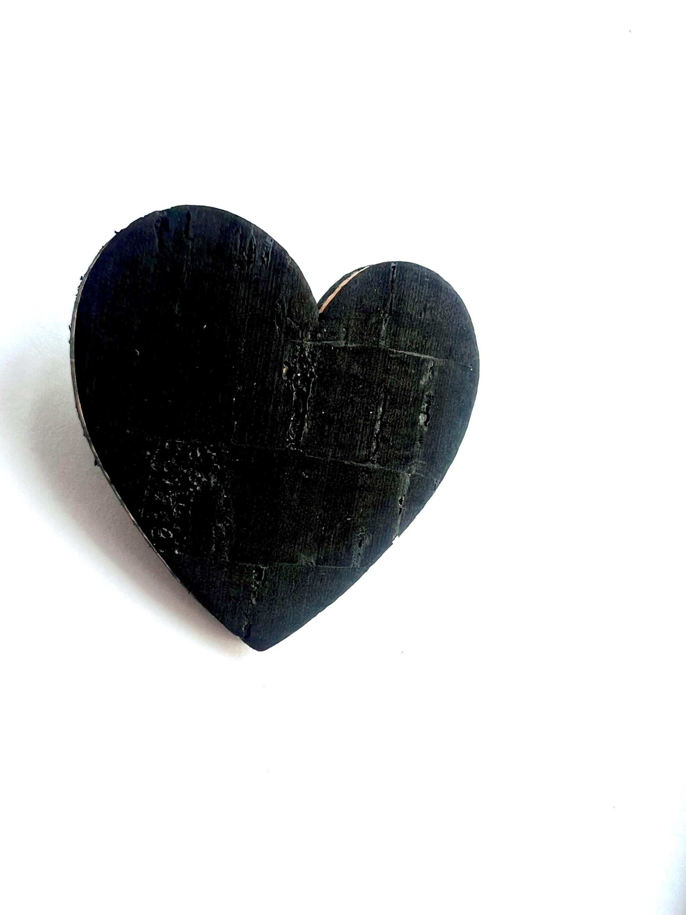 Broche cœur noir en liège - cadeau fête des mères - cadeau maîtresse - cadeau pour elle - cadeau femme  broche originale