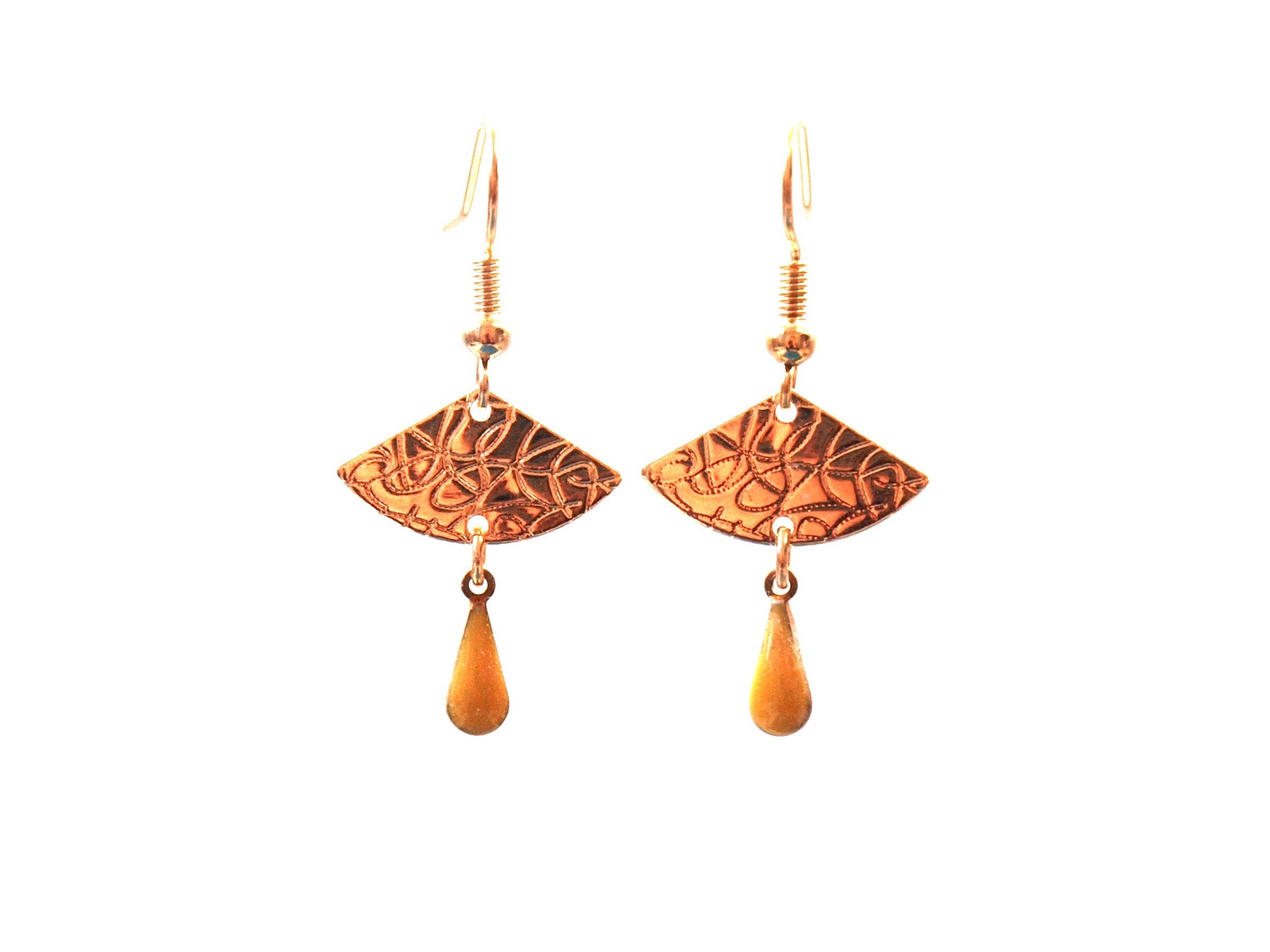 Boucles d'oreilles dorée jaune moutarde et or - petites boucles d'oreilles discrètes dorées - modèle EVA