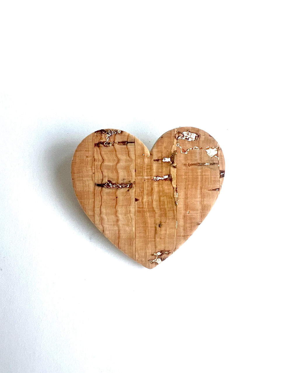Broche cœur en liège - cadeau fête des mères  cadeau maîtresse - cadeau pour elle - cadeau femme  broche originale