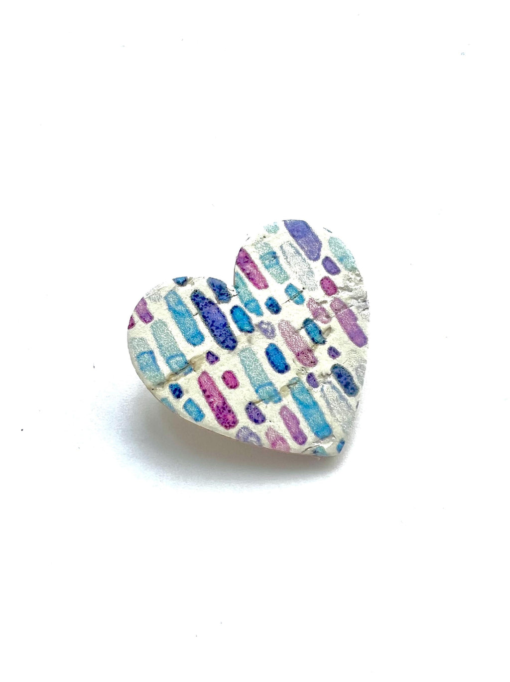 Broche cœur motif abstrait en liège et cuir - cadeau fête des mères - cadeau maîtresse - cadeau pour elle - cadeau femme  broche originale