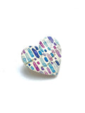 Broche cœur motif abstrait en liège et cuir - cadeau fête des mères - cadeau maîtresse - cadeau pour elle - cadeau femme  broche originale