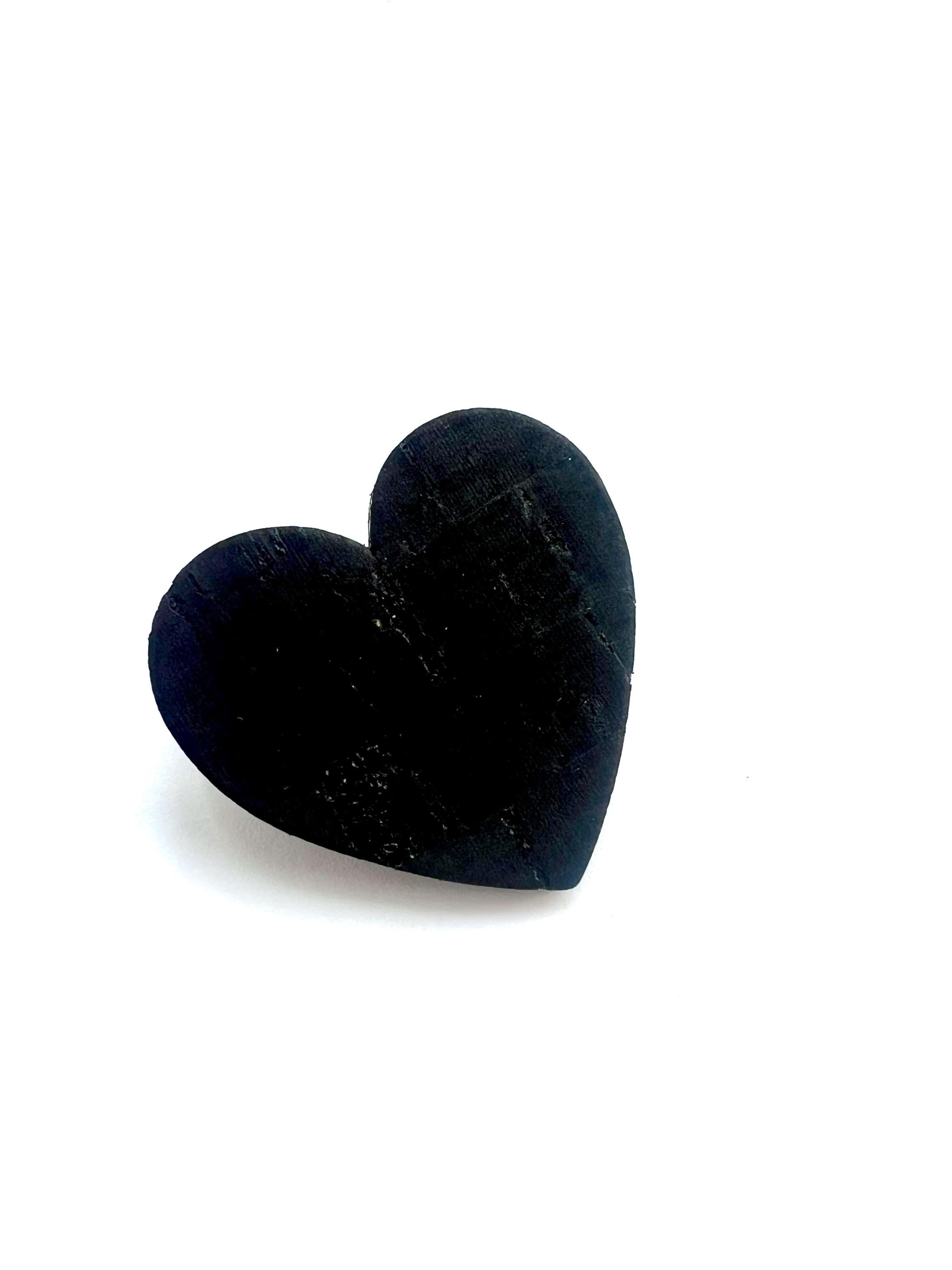 Broche cœur noir en liège - cadeau fête des mères - cadeau maîtresse - cadeau pour elle - cadeau femme  broche originale