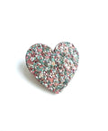 Broche cœur à paillettes en liège et cuir - cadeau fête des mères - cadeau maîtresse - cadeau pour elle - cadeau femme  broche originale
