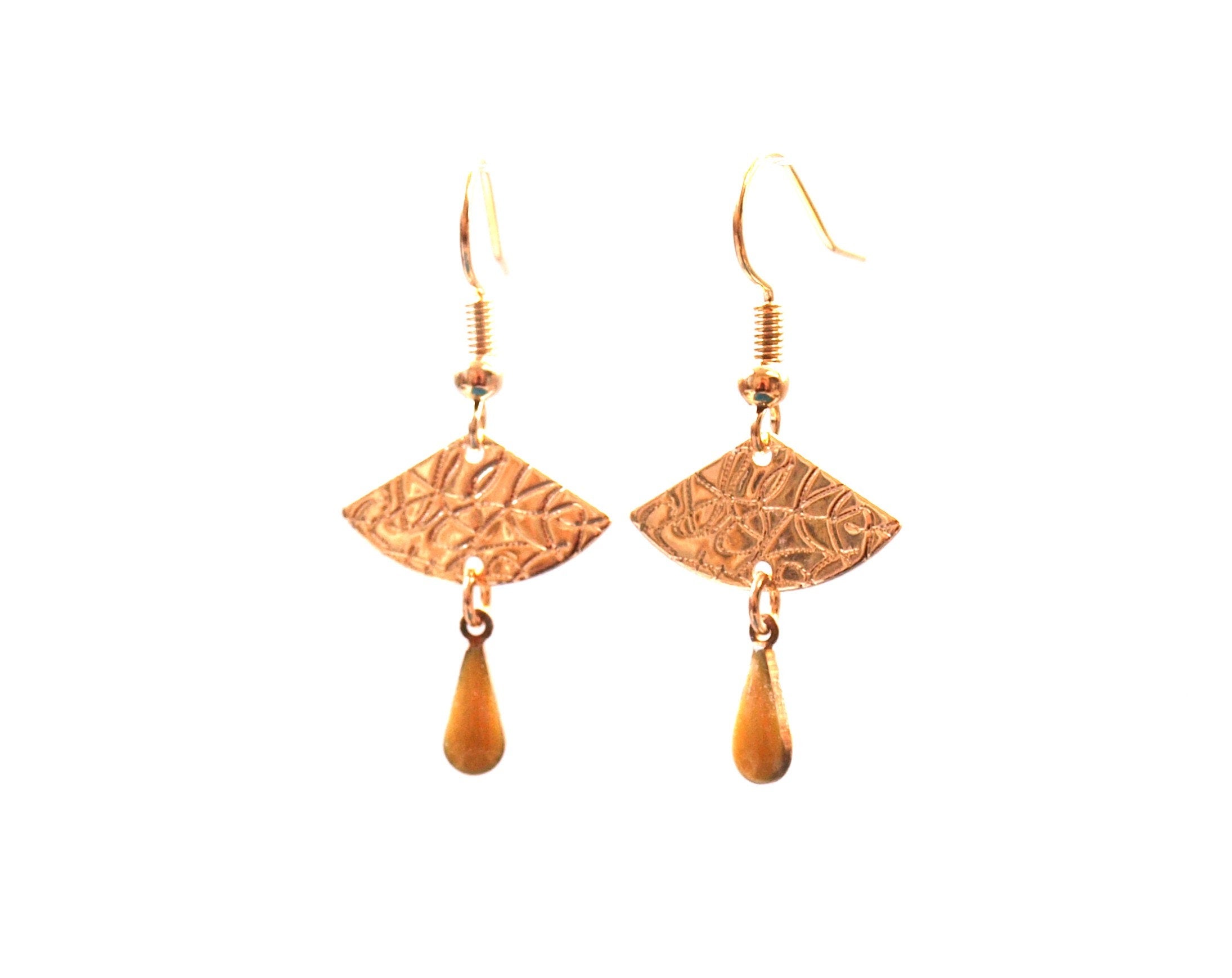 Boucles d'oreilles dorée jaune moutarde et or - petites boucles d'oreilles discrètes dorées - modèle EVA