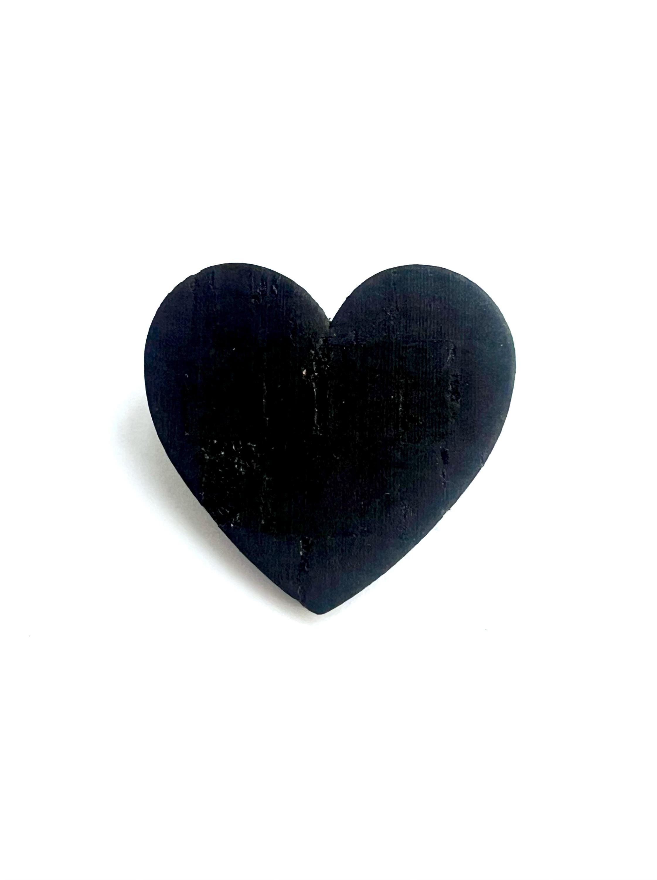 Broche cœur noir en liège - cadeau fête des mères - cadeau maîtresse - cadeau pour elle - cadeau femme  broche originale