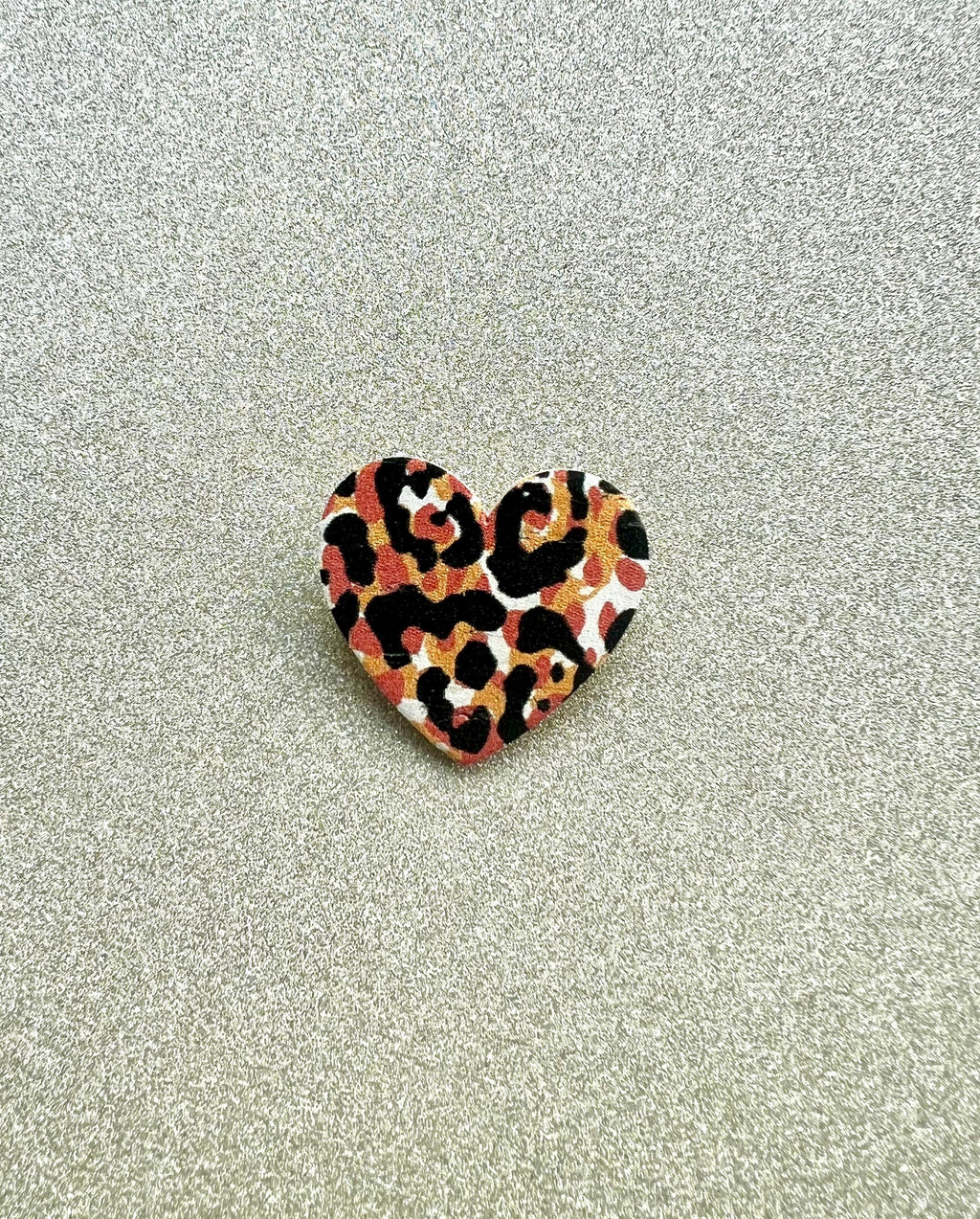 Broche léopard tigre cœur en liège - cadeau fête des mères - cadeau maîtresse - cadeau pour elle - cadeau femme  broche originale