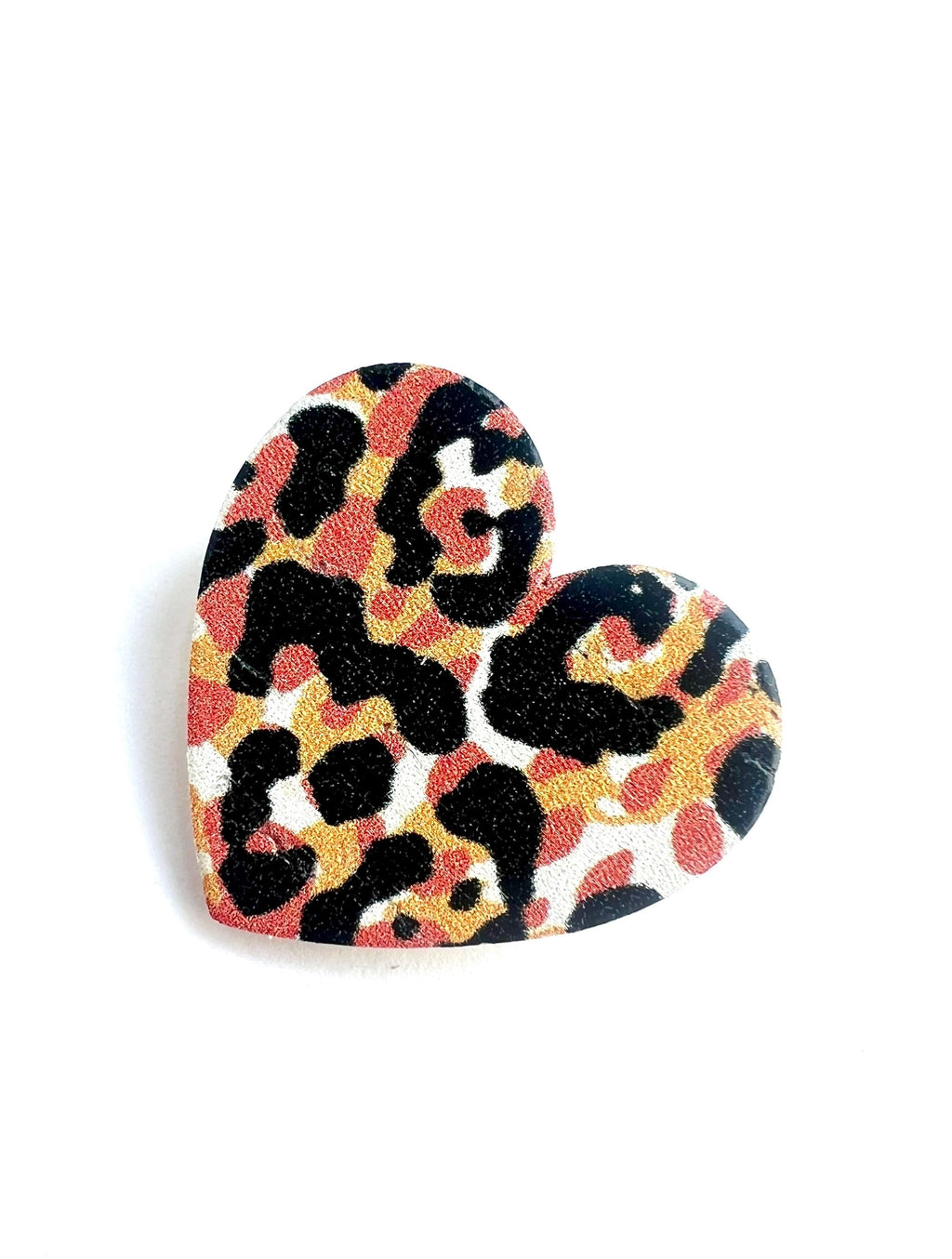 Broche léopard tigre cœur en liège - cadeau fête des mères - cadeau maîtresse - cadeau pour elle - cadeau femme  broche originale