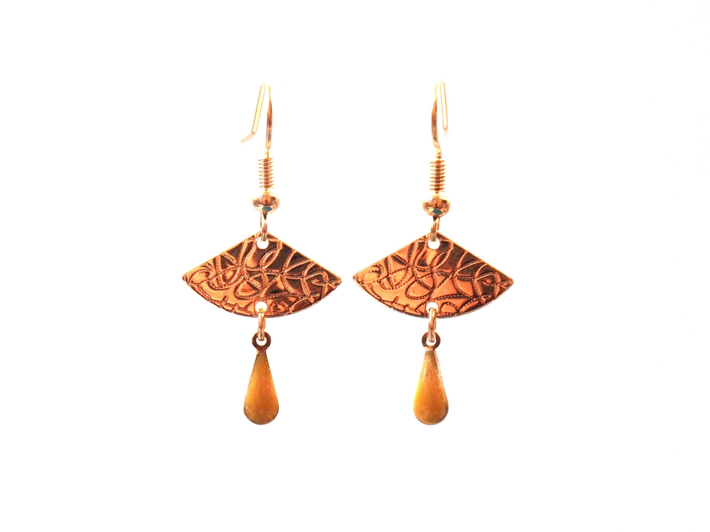 Boucles d'oreilles dorée jaune moutarde et or - petites boucles d'oreilles discrètes dorées - modèle EVA