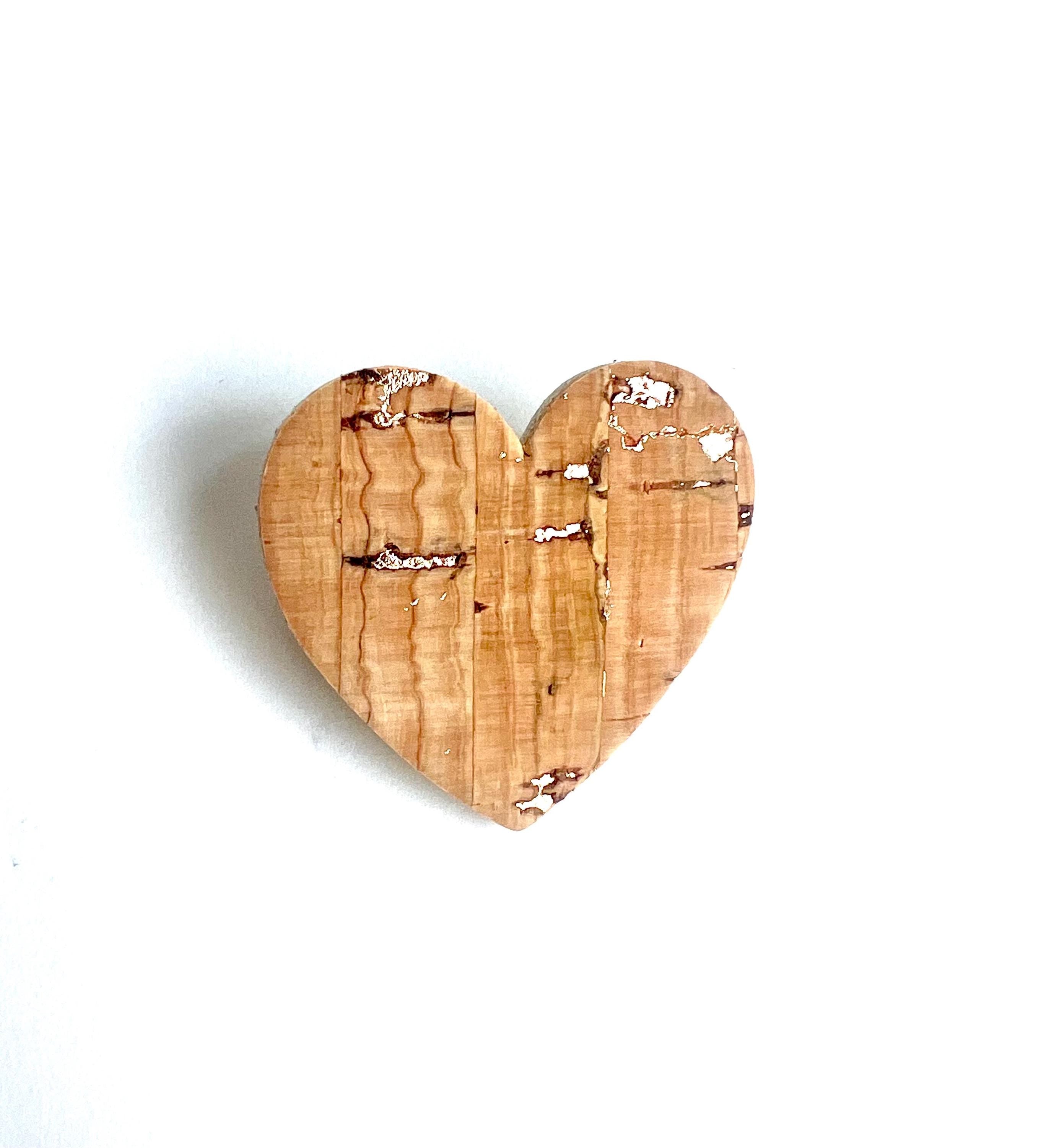 Broche cœur en liège - cadeau fête des mères  cadeau maîtresse - cadeau pour elle - cadeau femme  broche originale